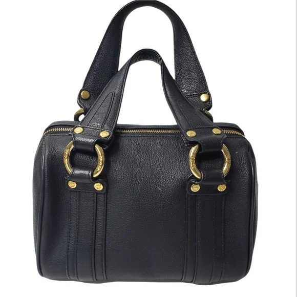 MCM Grained Calfskin Studded Boston Handbag - Picture 2 of 12